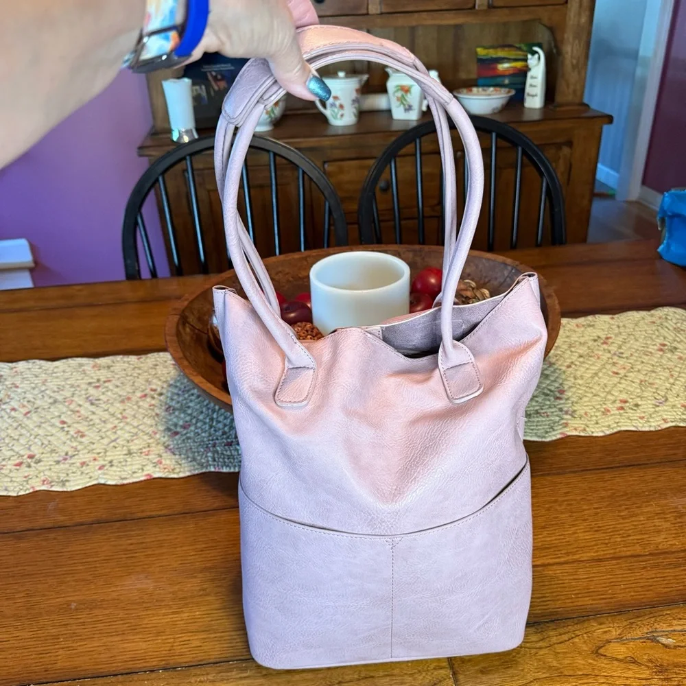 Joy Susan pink vegan tote
